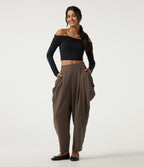 High Waisted Tapered Casual Trousers with Pockets — Rain Drum — view 8