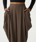 High Waisted Tapered Casual Trousers with Pockets — Rain Drum — view 4