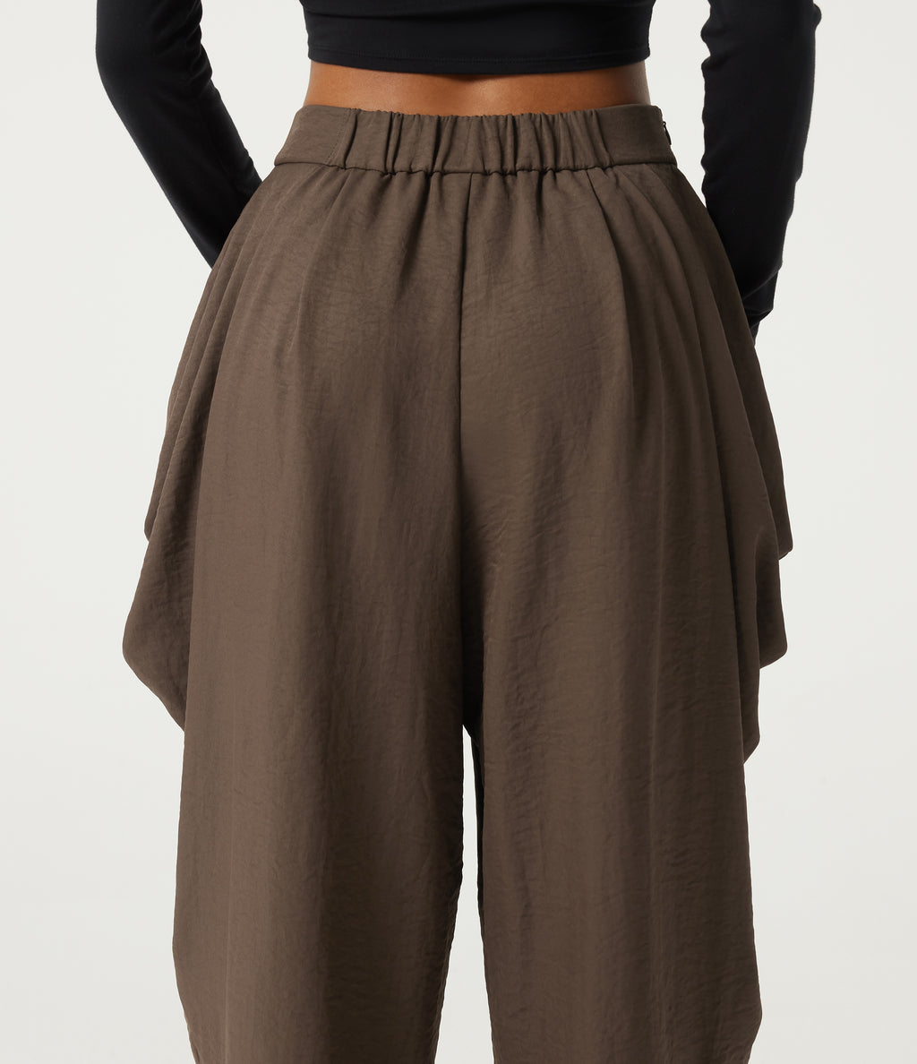 High Waisted Tapered Casual Trousers with Pockets — Rain Drum — view 5