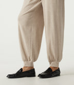 Round Neck Long Sleeve Casual Jumpsuit with Pockets -Edition — Oatmeal Khaki — view 8
