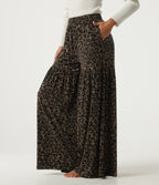 High Waisted Leopard Print Baggy Casual Trousers with Pockets — Hazel Prowl — view 3