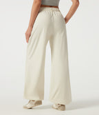 Water Repellent Wear-Resistant Low Rise Drawstring Casual Joggers with Pockets — Oak White — view 2