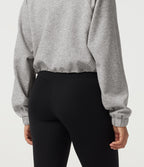 Mock Neck Long Sleeve Drawstring Casual Sweatshirt — Fog Gray — view 5