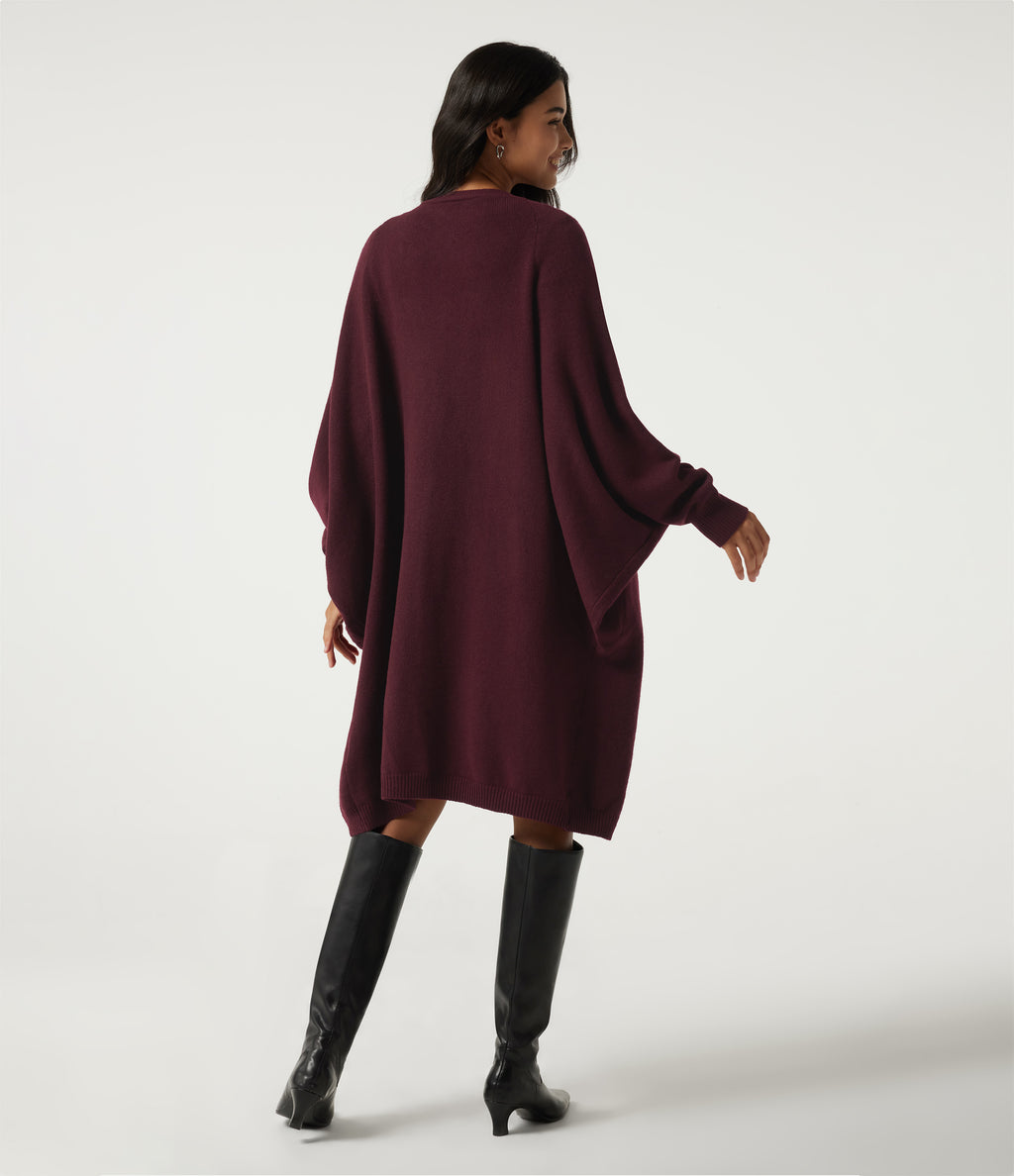 Raglan Long Sleeve Casual Cardigan with Pockets — Mulled Night — view 2