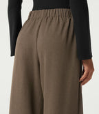High Waisted Straight Leg Work Trousers — Shitake — view 5