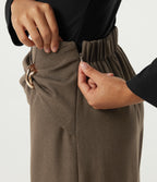 High Waisted Straight Leg Work Trousers — Shitake — view 6