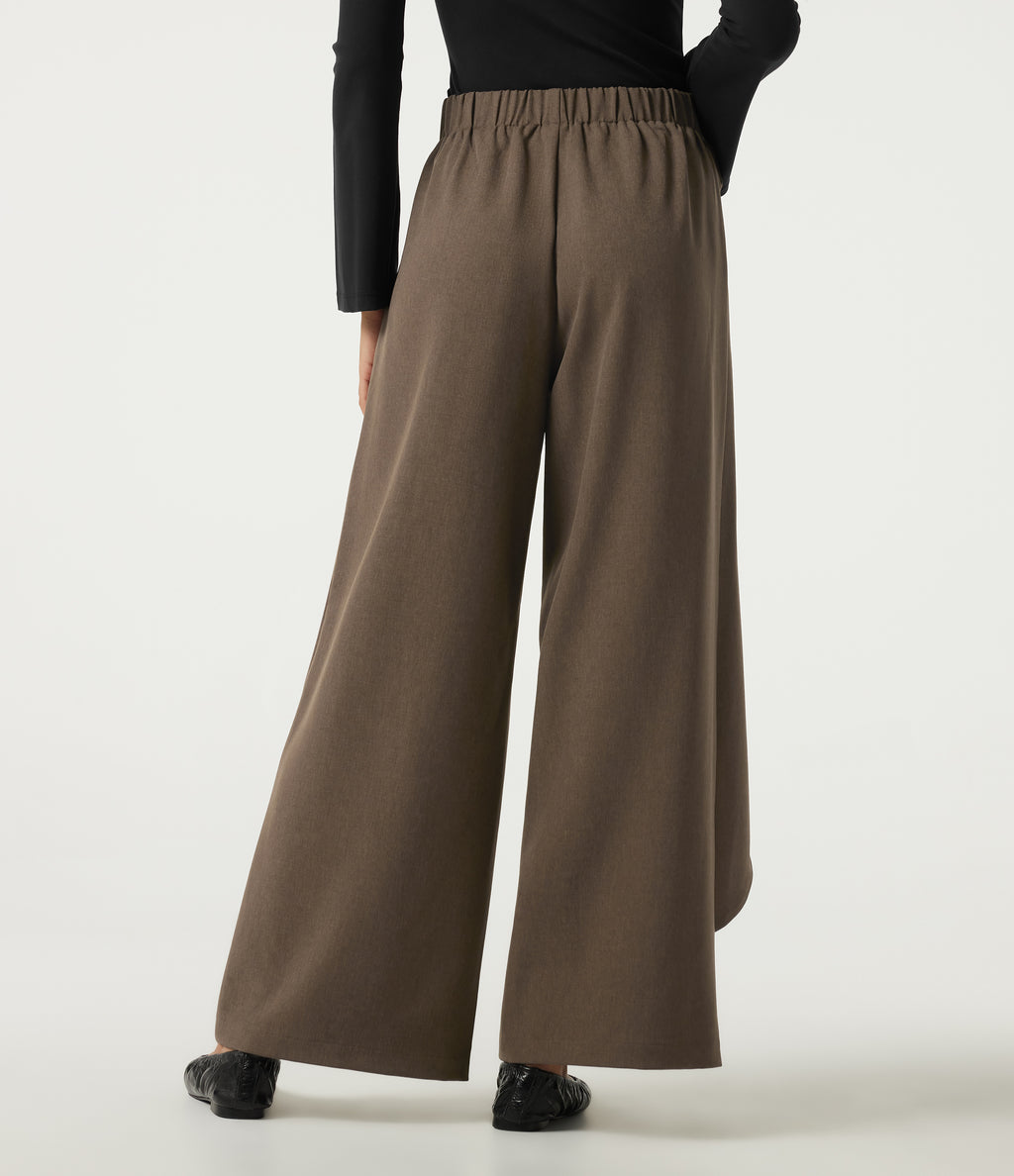 High Waisted Straight Leg Work Trousers — Shitake — view 2