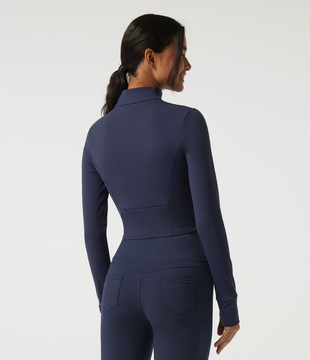 Plush Thermal High Neck Yoga Jacket with Thumbholes — Overture — view 2