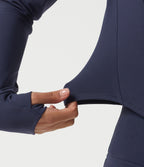 Plush Thermal High Neck Yoga Jacket with Thumbholes — Overture — view 6