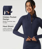Plush Thermal High Neck Yoga Jacket with Thumbholes — Overture — view 1