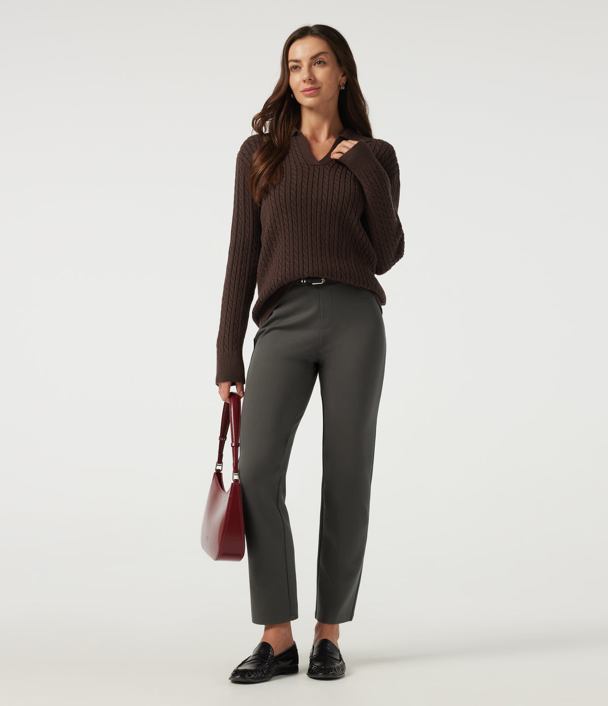 Mid Rise Straight Leg Work Trousers with Pockets — Chimera — view 8