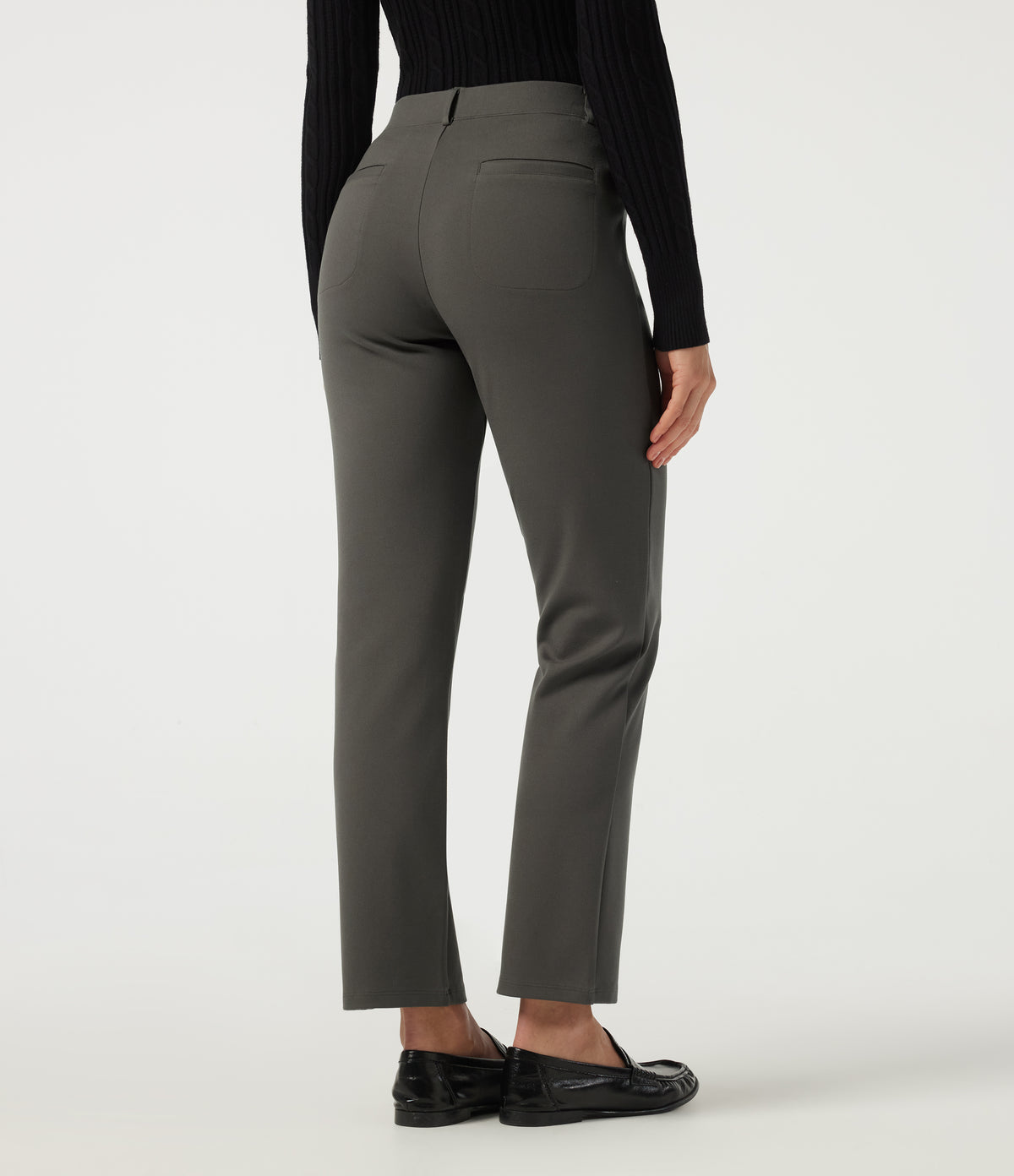 Mid Rise Straight Leg Work Trousers with Pockets — Chimera — view 2