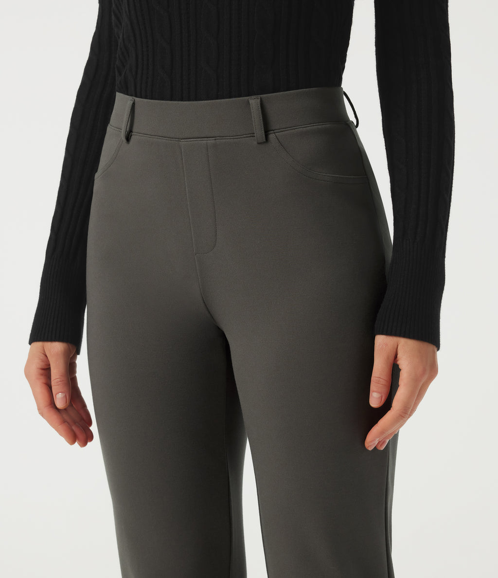 Mid Rise Straight Leg Work Trousers with Pockets — Chimera — view 4