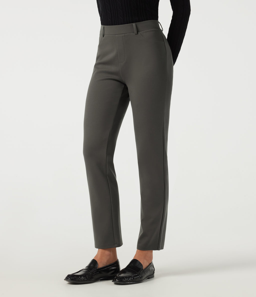 Mid Rise Straight Leg Work Trousers with Pockets — Chimera — view 3