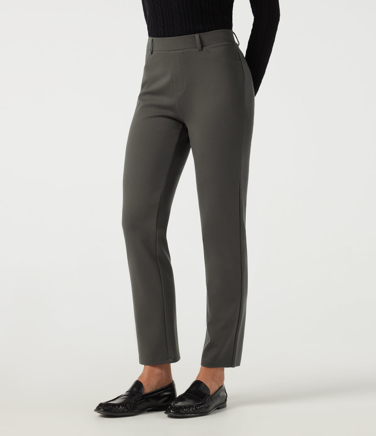 Mid Rise Straight Leg Work Trousers with Pockets — Chimera — view 3