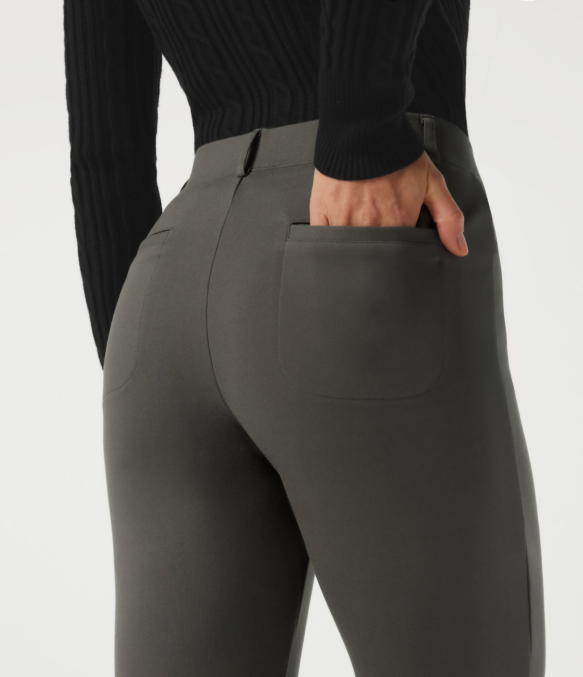 Mid Rise Straight Leg Work Trousers with Pockets — Chimera — view 5