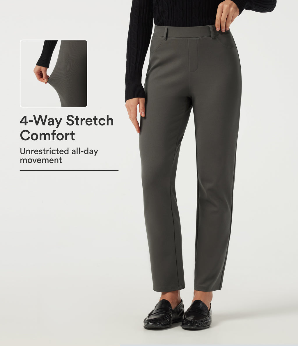 Mid Rise Straight Leg Work Trousers with Pockets — Chimera — view 1