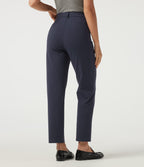 High Waisted Straight Leg Work Trousers with Pockets — Dress Blues — view 2