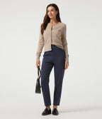 High Waisted Straight Leg Work Trousers with Pockets — Dress Blues — view 6
