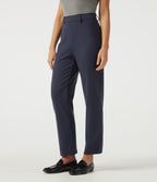 High Waisted Straight Leg Work Trousers with Pockets — Dress Blues — view 3