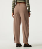 High Waisted Straight Leg Work Trousers with Pockets — Burro — view 2