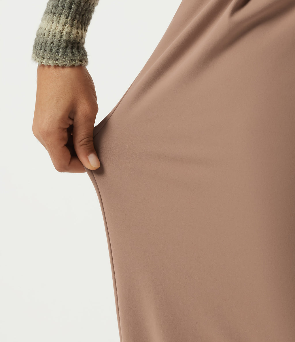 High Waisted Straight Leg Work Trousers with Pockets — Burro — view 7