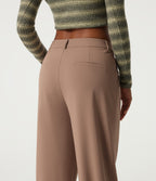 High Waisted Straight Leg Work Trousers with Pockets — Burro — view 5