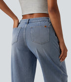 Low Rise Casual Jeans with Pockets — Blue Jasper Denim — view 5