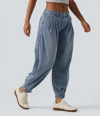Low Rise Casual Jeans with Pockets — Blue Jasper Denim — view 3