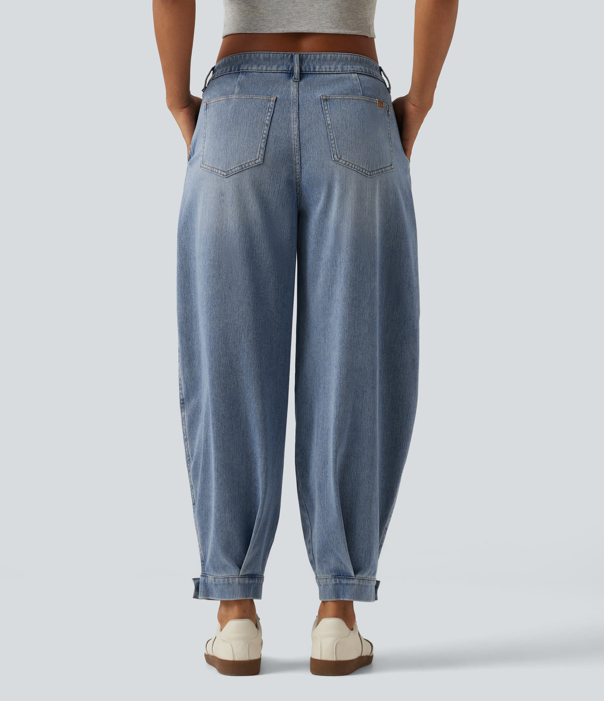 Low Rise Casual Jeans with Pockets — Blue Jasper Denim — view 2
