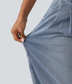 Low Rise Casual Jeans with Pockets — Blue Jasper Denim — view 7