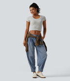 Low Rise Casual Jeans with Pockets — Blue Jasper Denim — view 8