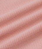 Boat Neck Long Sleeve Waffle Casual Top — Coral Cloud — view 7