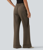 High Waisted Bootcut Tie Side Casual Trousers with Pockets — Cub — view 2