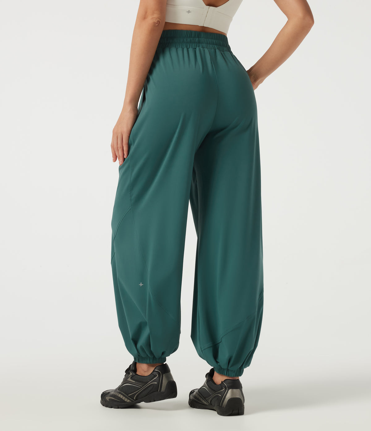 Speedwave Air High Waisted Drawstring Running Joggers with Pockets — Viridian — view 2