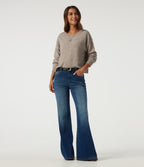 Round Neck Dropped Shoulder Long Sleeve Casual Jumper — Simply Taupe — view 7