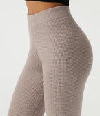 High Waisted Bootcut Lounge Casual Sweater Trousers — Peyote — view 4