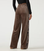 High Waisted Straight Leg Leopard Print Casual Joggers with Pockets — Carafe — view 2