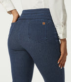 High Waisted Skinny Work Jeans with Pockets — Pageant Blue Denim — view 5