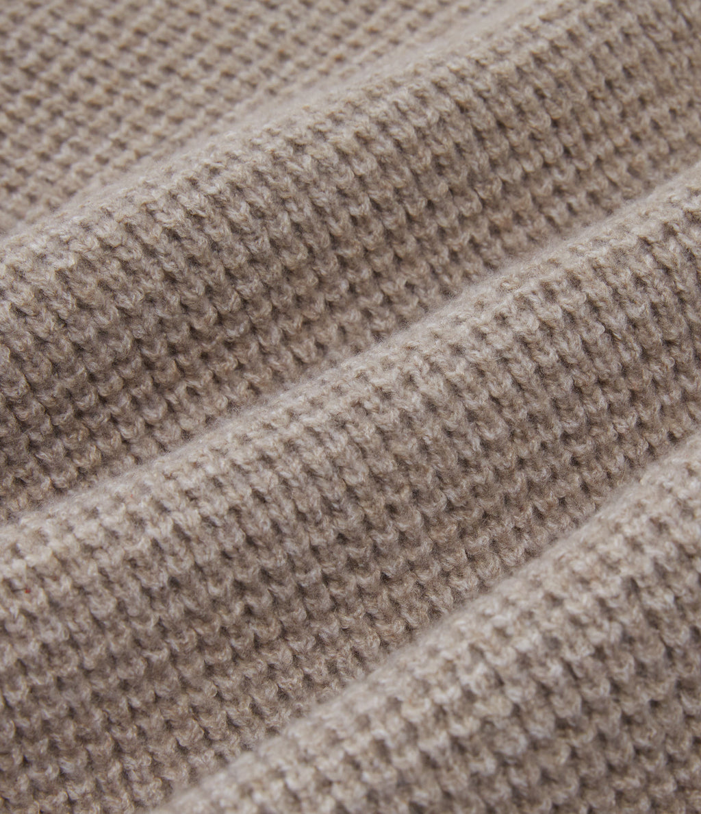 Round Neck Long Sleeve Lounge Cardigan — Peyote — view 8