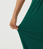 Diamond Collar Sleeveless Casual Jumpsuit with Built-in Bra and Pockets -Edition — Rain Forest — view 8