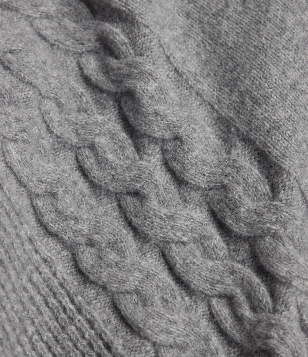 High Neck Fringe Hem Casual Jumper — Sharkskin — view 8