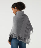 High Neck Fringe Hem Casual Jumper — Sharkskin — view 2