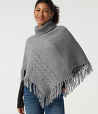 High Neck Fringe Hem Casual Jumper — Sharkskin — view 1