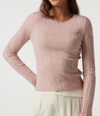 Round Neck Long Sleeve Work Jumper — Pebble Mist — view 5