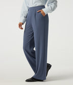 High Waisted Straight Leg Work Trousers with Pockets — Grisaille — view 3