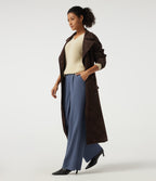 High Waisted Straight Leg Work Trousers with Pockets — Grisaille — view 5