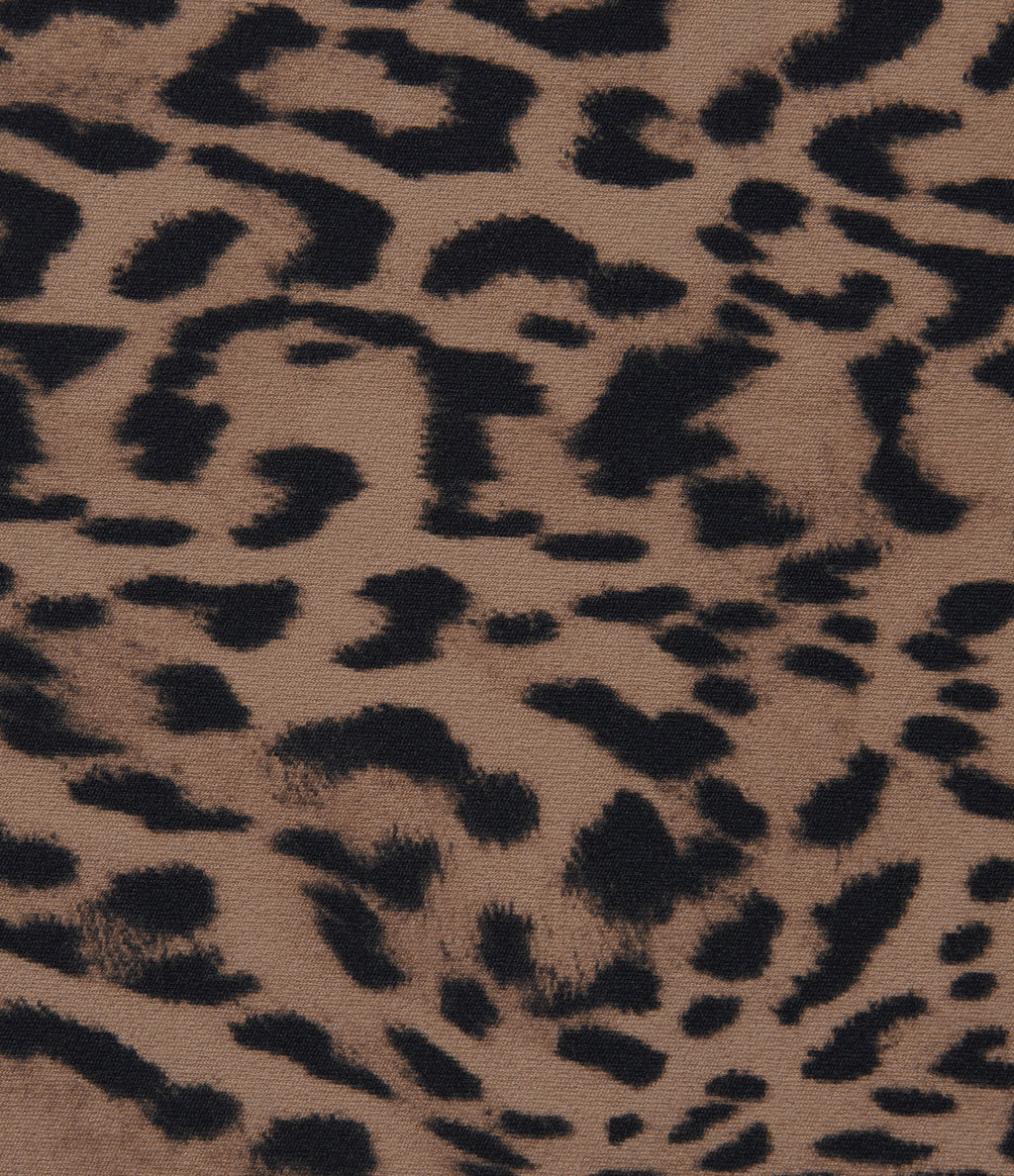 Leopard Print High Waisted Drawstring A Line Midi Casual Skirt — Blush Safari — view 8