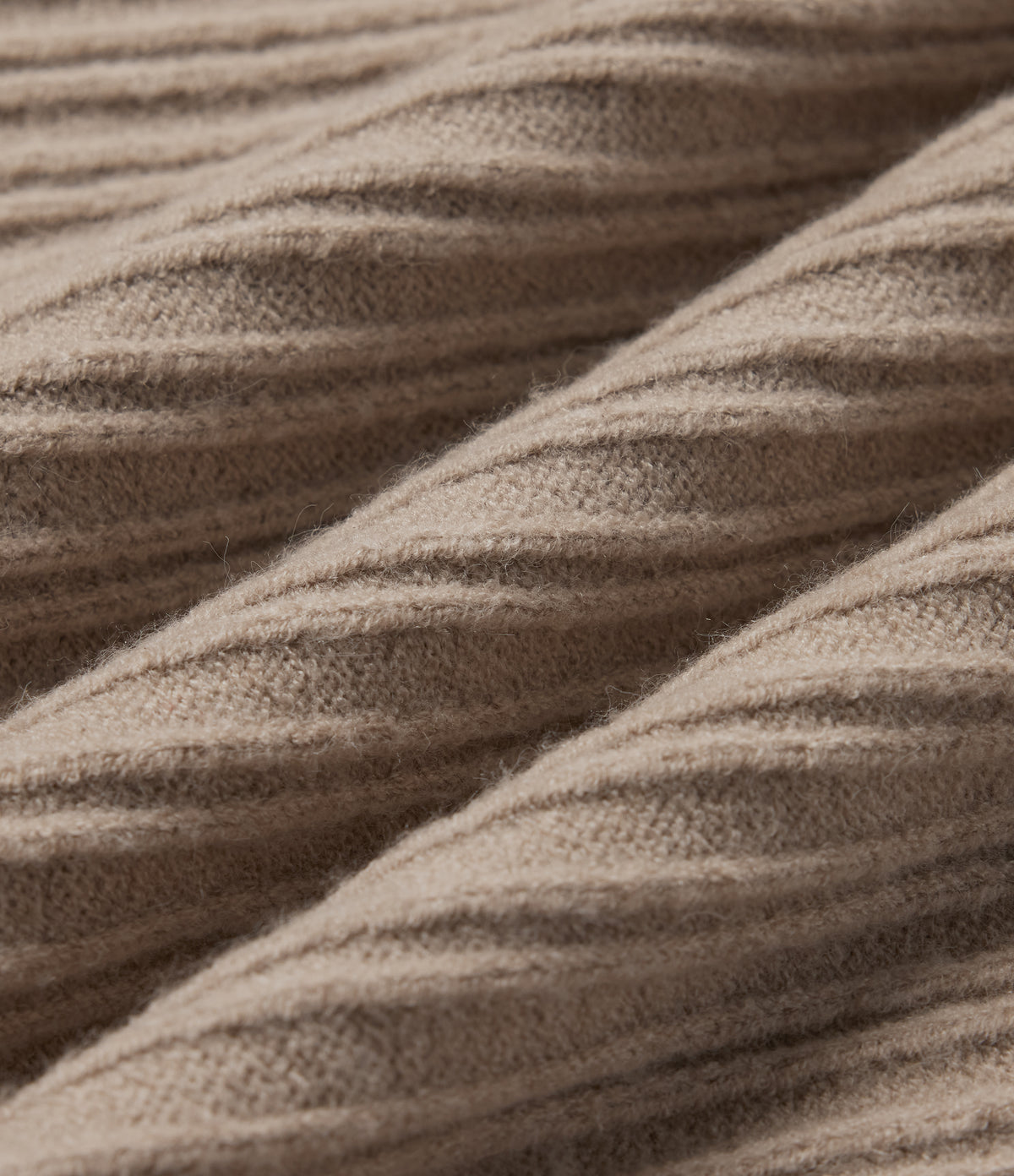 V Neck Long Sleeve Work Sweater — Stucco — view 7