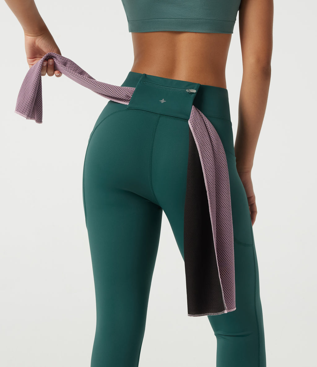 Speedwave Air High Waisted Skinny Running Leggings with Pockets — Viridian — view 6